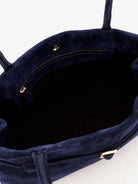 Manu Atelier Le Cambon East West suede shoulder bag - Dark Navy