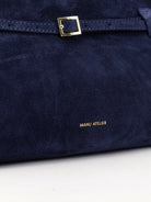 Manu Atelier Le Cambon East West suede shoulder bag - Dark Navy