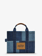 Marc Jacobs The denim Medium handbag with front logo print - Bluedenim