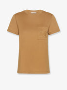 Max Mara Papaia cotton t-shirt with Monogramma - Cammello