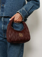 Miu Miu Wander quilted leather shoulder bag - Bordeaux