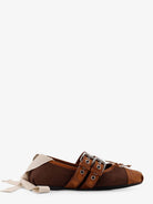 Miu Miu Canvas and leather blend ballerinas - Cacao