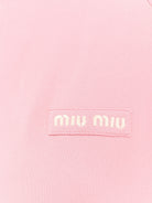 Miu Miu Silk blend cardigan with embroidered logo patch - Alabastroavorio