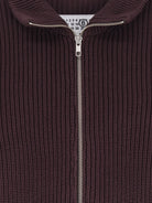 MM6 Maison Margiela Ribbed cotton cardigan - Ciocolat