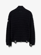 MM6 Maison Margiela Wool blend sweater with distressed effect - Black