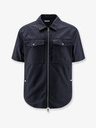 Moncler Cotton blend shirt with zip - Blu