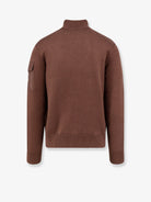 Moncler Virgin wool cardigan with Logo patch - Marrone