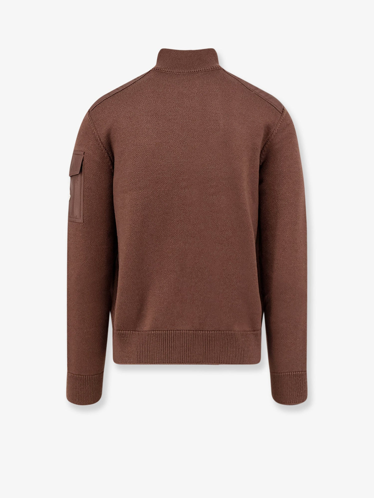 Moncler Virgin wool cardigan with Logo patch - Marrone
