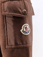 Moncler Virgin wool cardigan with Logo patch - Marrone