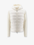 Moncler Nylon jacket with wool and cashmere blend sleeves - Bianco