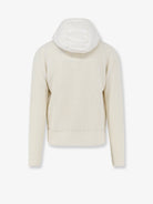 Moncler Nylon jacket with wool and cashmere blend sleeves - Bianco