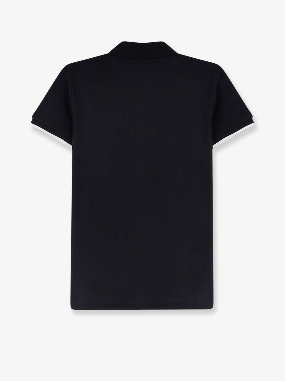 Moncler Cotton polo shirt with logo patch - Nero