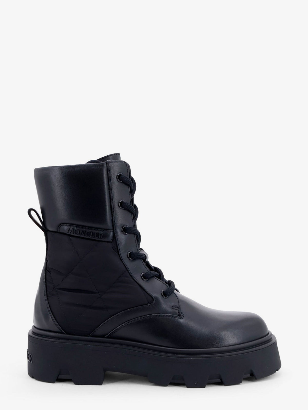 Moncler Aurea leather and nylon boots - Nero