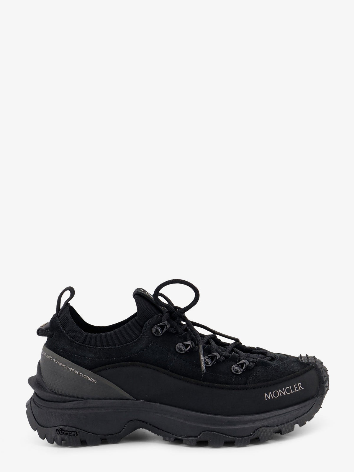 Moncler Trailgrip Lite3 nubuck and suede sneakers with side lettering logo - Beige