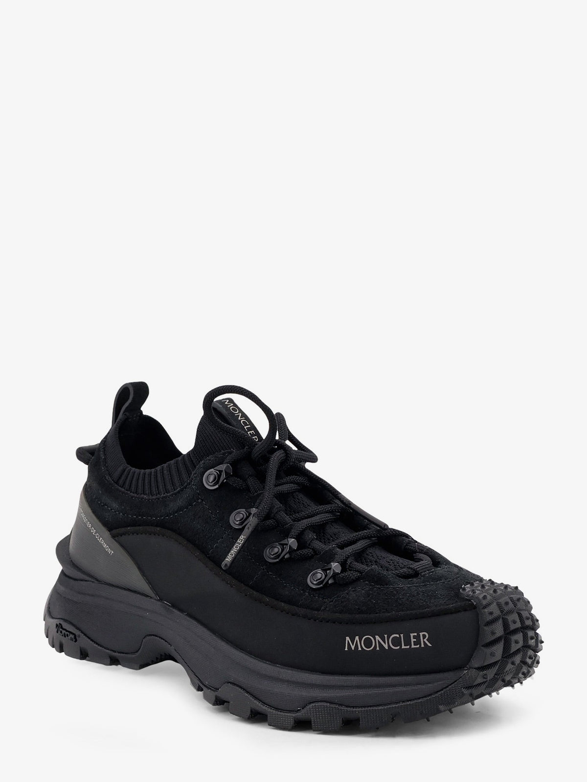Moncler Trailgrip Lite3 nubuck and suede sneakers with side lettering logo - Beige