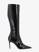 Paris Texas Vera 85 croco effect leather boots - Carbone