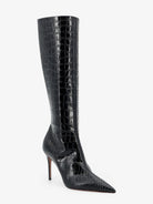 Paris Texas Vera 85 croco effect leather boots - Carbone