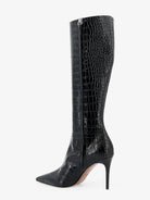 Paris Texas Vera 85 croco effect leather boots - Carbone