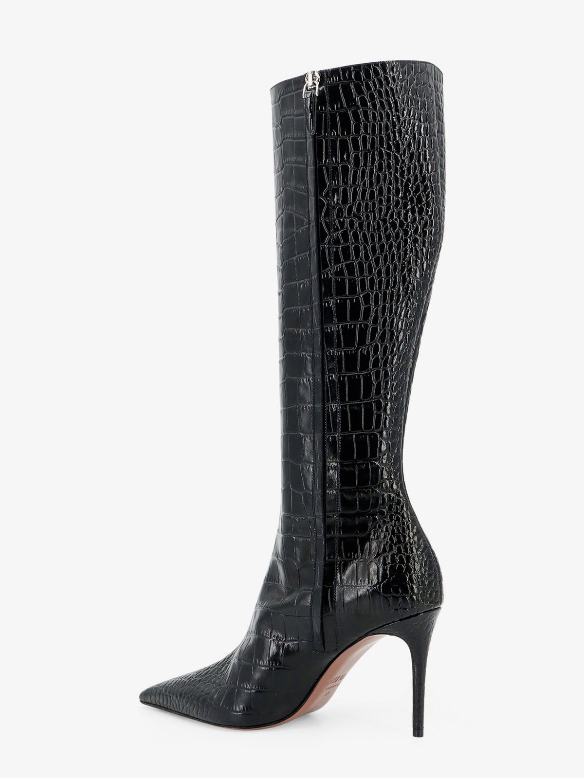 Paris Texas Vera 85 croco effect leather boots - Carbone