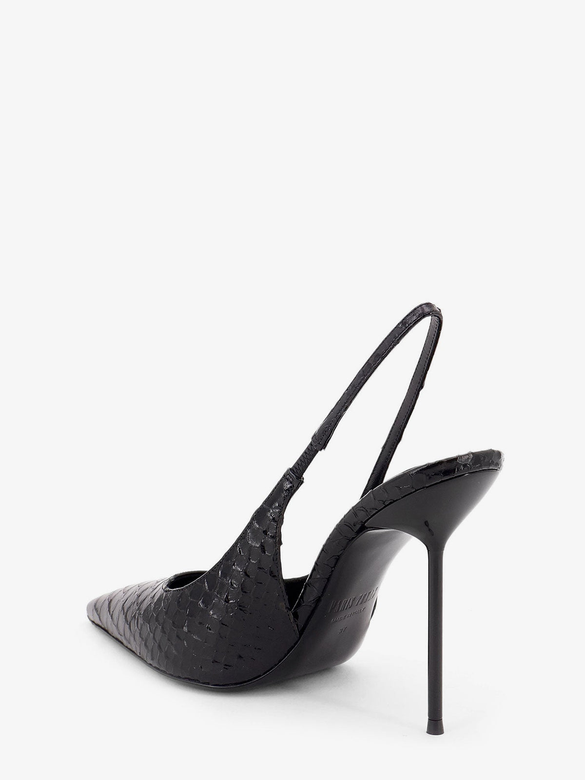 Paris Texas Lidia pump in leather with python print - Black