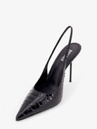Paris Texas Lidia pump in leather with python print - Black