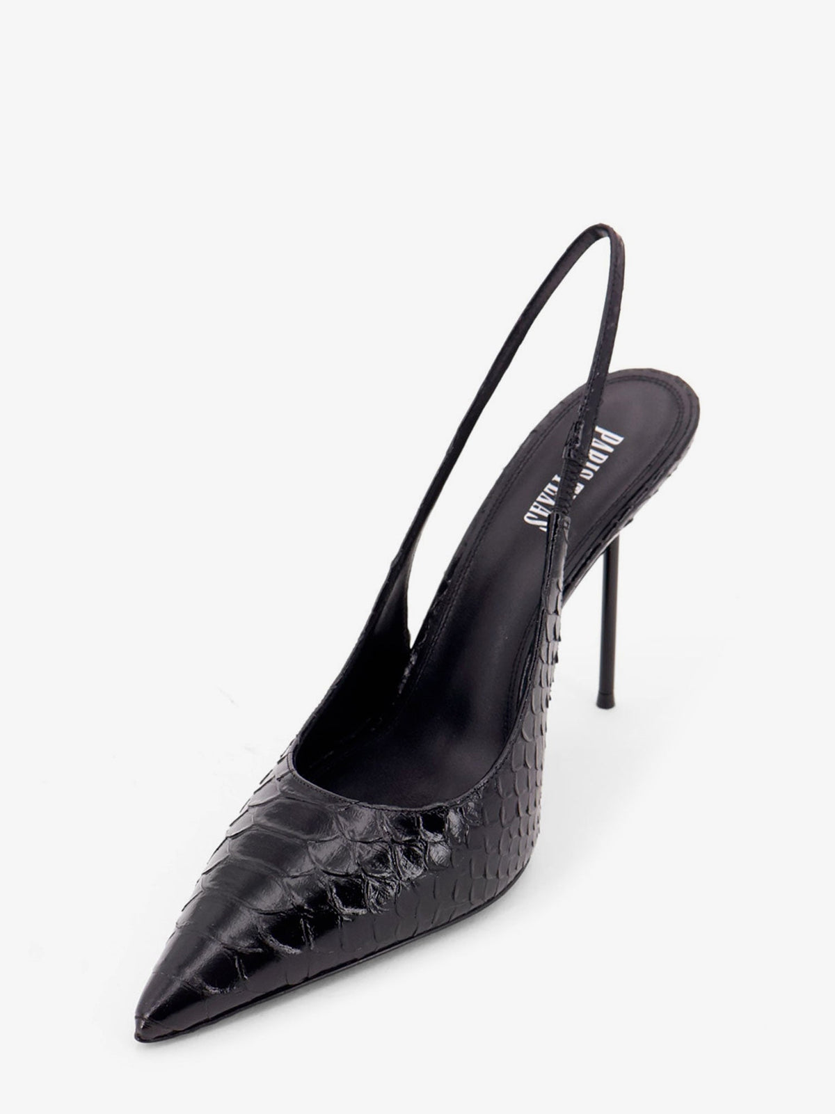 Paris Texas Lidia pump in leather with python print - Black