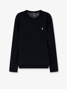 Polo Ralph Lauren Cotton blend sweatshirt with front embroidered logo - Polo Black Cream Pp