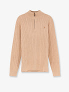Polo Ralph Lauren Cable knit cotton sweater with zip - Camelmelange