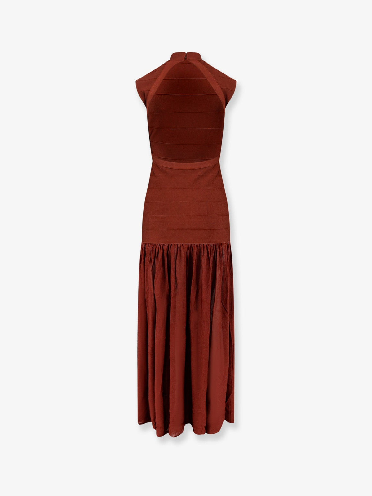 Retrofete Zosima long viscose dress - Cigar