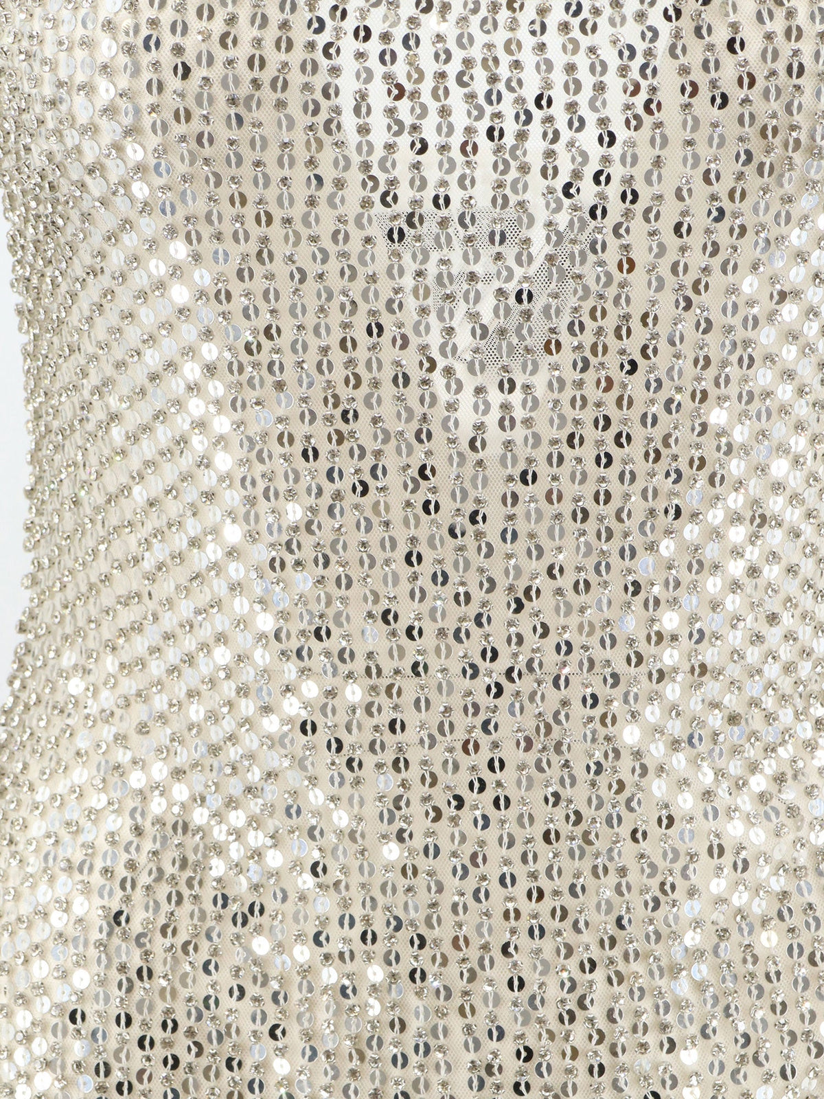 Retrofete Mini dress with seqiuins and rhinestones - Silver