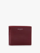 Saint Laurent Patent leather wallet with engraved logo on the front - Rosso