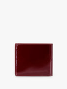 Saint Laurent Patent leather wallet with engraved logo on the front - Rosso