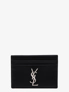 Saint Laurent Cassandre leather card holder - Nero