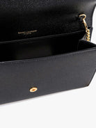 Saint Laurent Leather crossbody bag with metal Cassandre logo - Nero