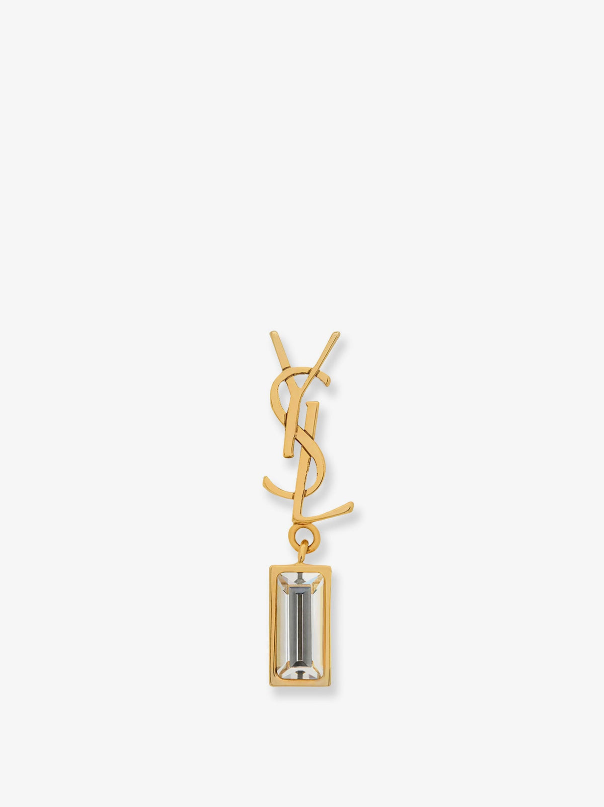 Saint Laurent Single Cassandre brass earring - Dorecrystal