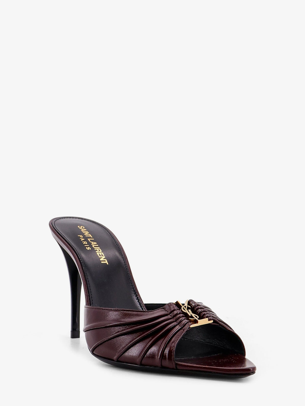 Saint Laurent Babylone 90 bordeaux leather sandals - Vintagebordeaux