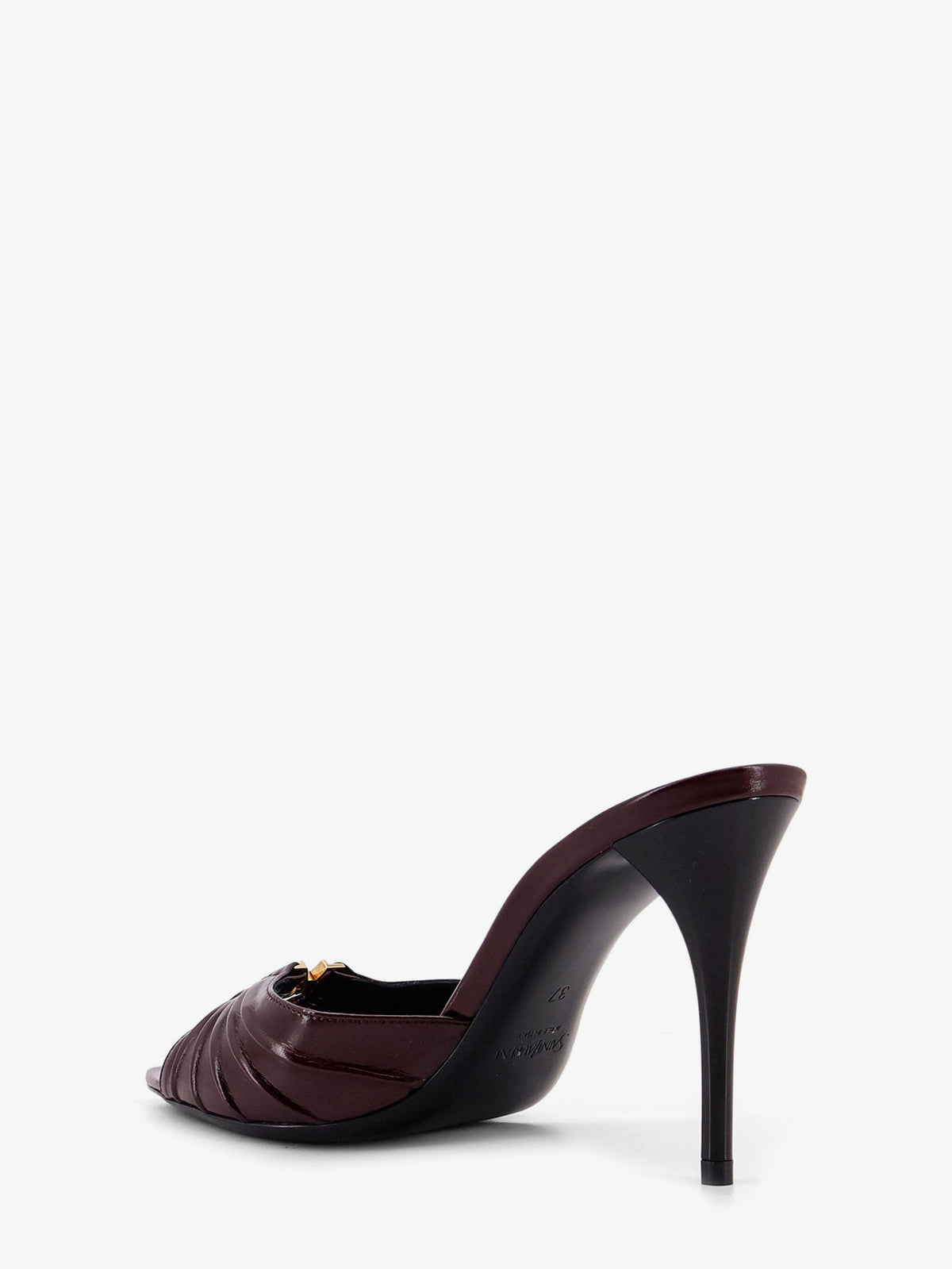 Saint Laurent Babylone 90 bordeaux leather sandals - Vintagebordeaux