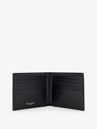Saint Laurent Tiny wallet in hammered leather - Nero