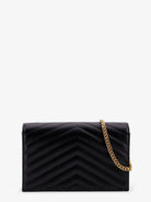 Saint Laurent Cassandre Envelope Clutch Crossbody  Bag with Chain - Nero
