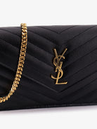Saint Laurent Cassandre Envelope Clutch Crossbody  Bag with Chain - Nero