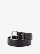 Saint Laurent Cassandre leather belt - Nero