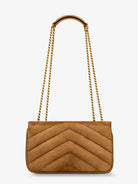 Saint Laurent Loulou leather shoulder bag with metal Cassandre logo - Orangecaramelcogn
