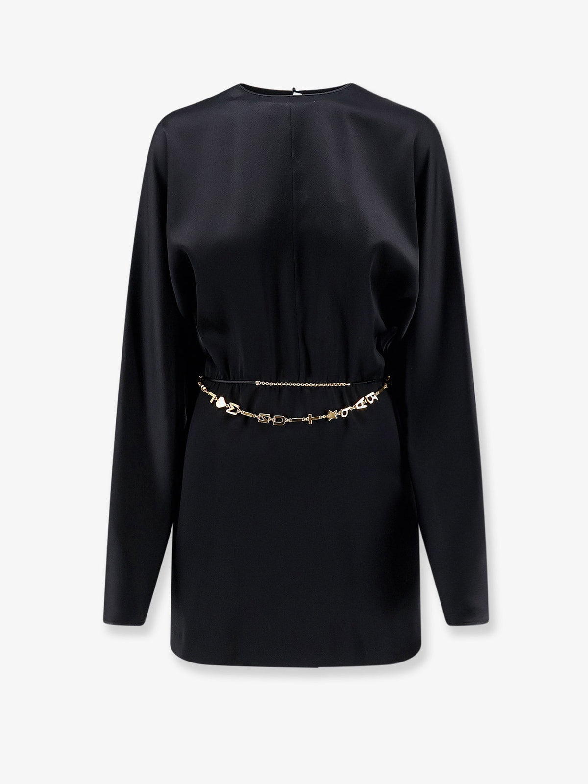 Saint Laurent Mini Lenght Dress with gold metal detail - Noir