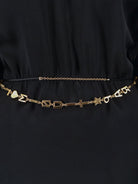 Saint Laurent Mini Lenght Dress with gold metal detail - Noir