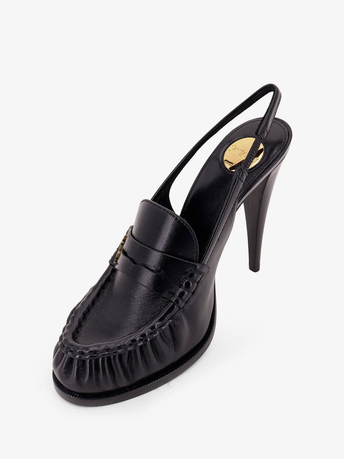 Saint Laurent Le Loafer 110 pumps with metal Cassandre logo - Nero