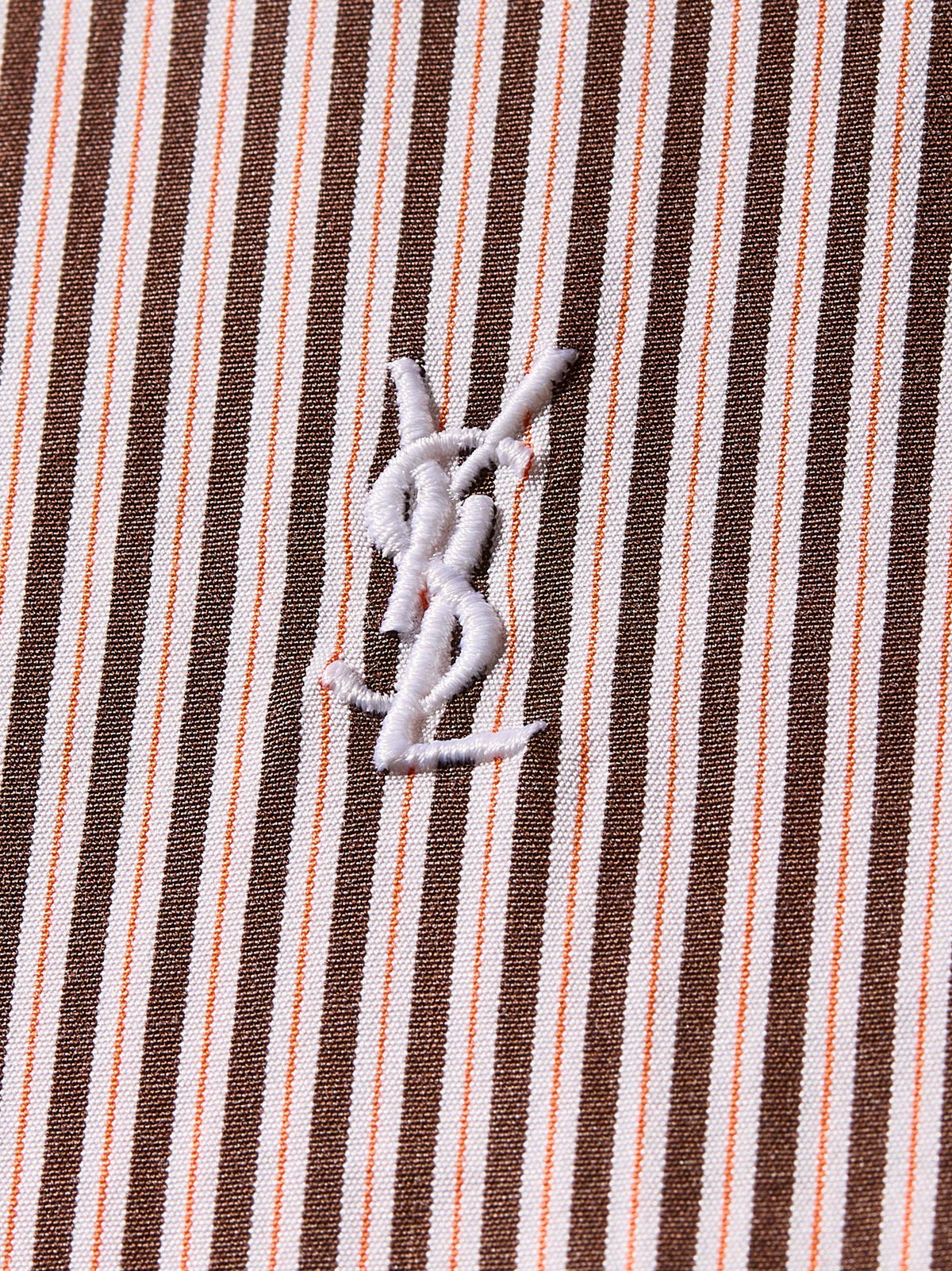 Saint Laurent Cassandre cotton shirt with striped pattern - Craiemarronorange
