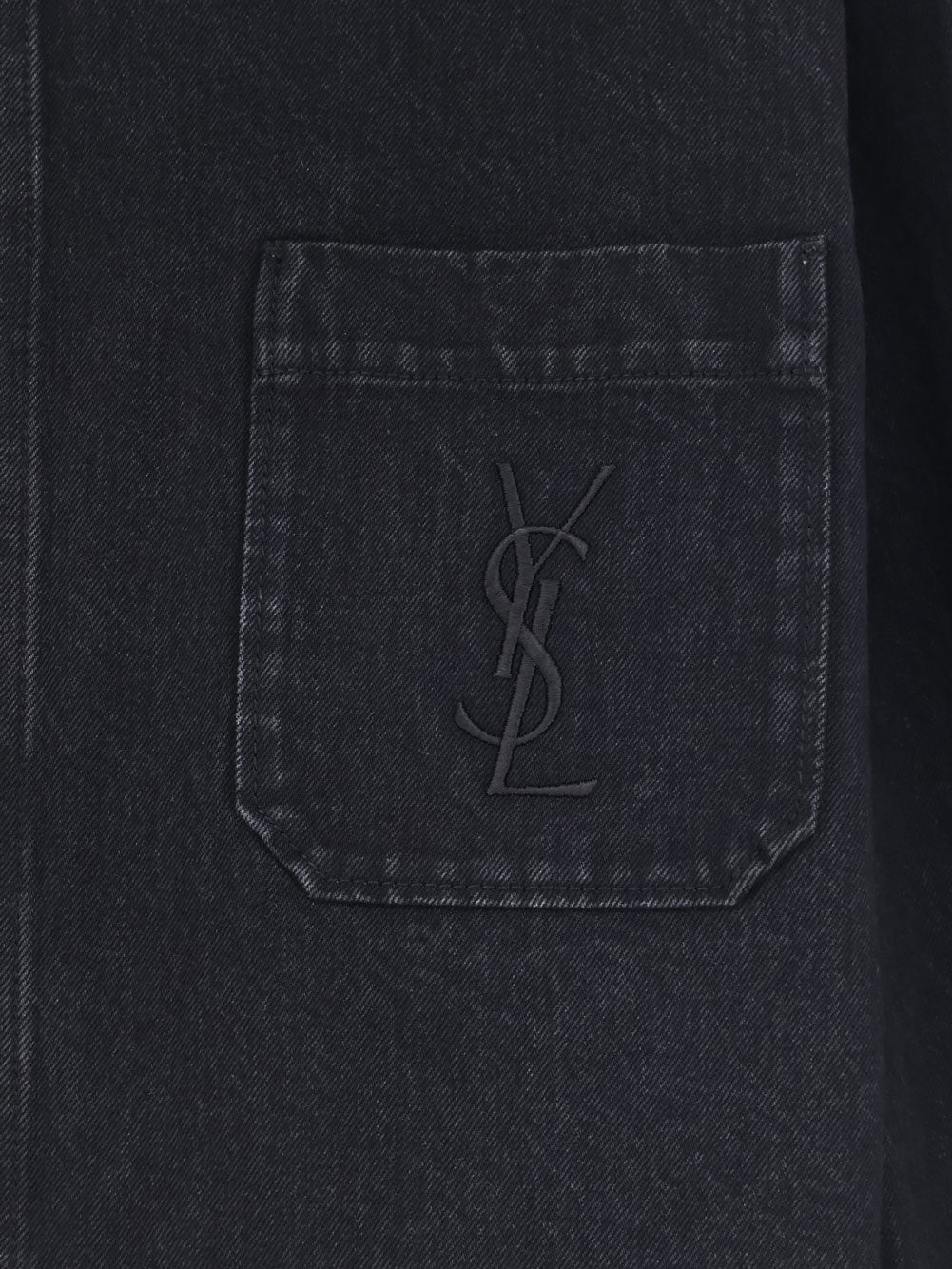 Saint Laurent Cassandre black denim overshirt - Blacksand