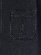 Saint Laurent Cassandre black denim overshirt - Blacksand