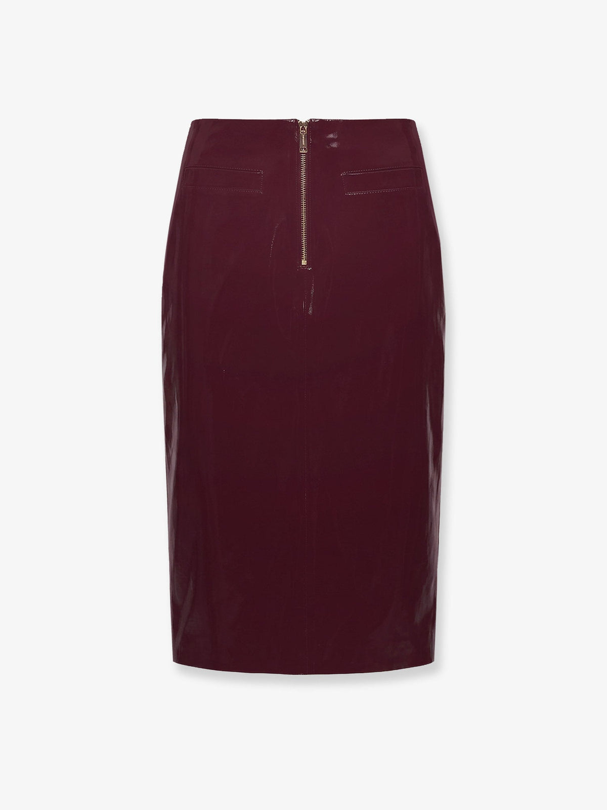 Self-Portrait Vinyl midi skirt - Purple