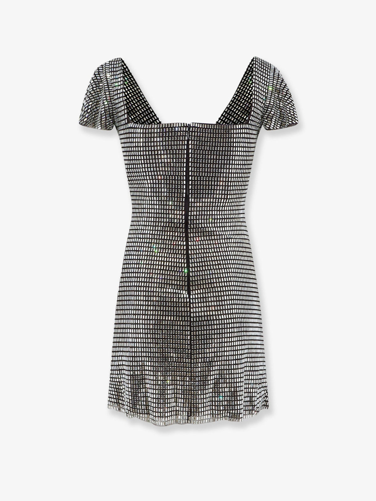 Self-Portrait Short tulle dress with rhinestones - Grey